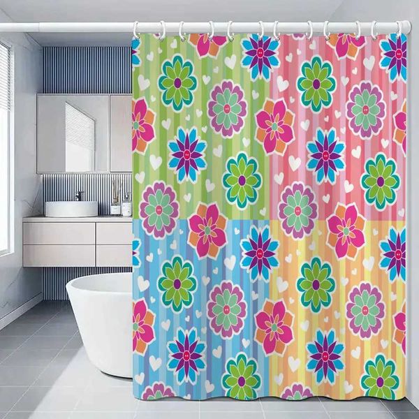 Flower-patterned shower curtains for bathroom screens, stylish room dividers, and elegant bath partitions in model S246249