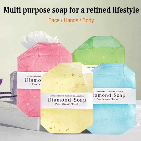 FlowWeek Hyaluronic Acid Diamond Essential Oil Soap is a handmade gem soap with gold foil, ideal for face, hand, and body cleansing, perfect as a wedding gift