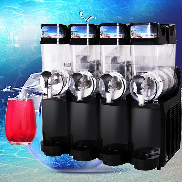 Free shipping for the 4-tank commercial slush machine, also known as a snow melting machine or cold drink dispenser