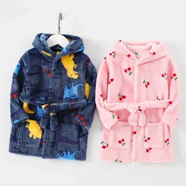 Girls' soft flannel pajamas for ages 2-8, featuring cute cartoon designs for cozy home wear in autumn and winter