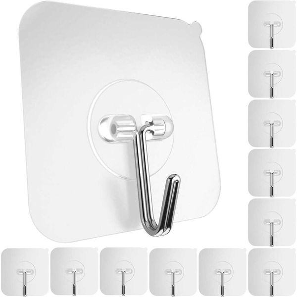 GLUIT Wall Hook securely holds heavy-duty items up to 22 lbs (10 kg) on walls without causing damage, featuring a transparent waterproof adhesive design