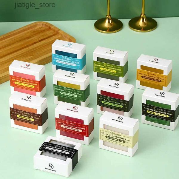 Handcrafted essential oil soap for gentle cleansing, makeup removal, and mild exfoliation with a pleasant fragrance