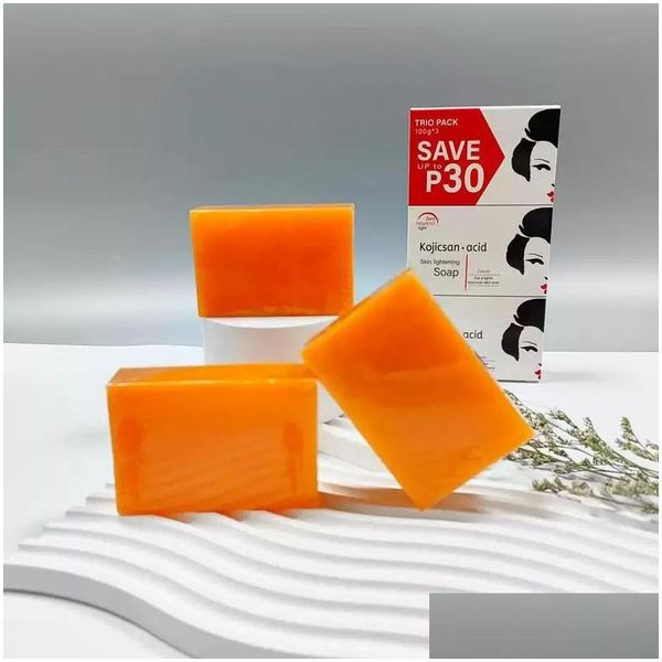 Handmade Kojic Acid Soap for Skin Lightening and Whitening, Pack of 3x100g, with Glycerin for Moisturizing, Delivered to Your Door