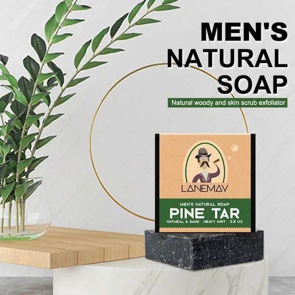 Handmade men's natural soap for moisture, mite removal, deep cleansing with pine oil to eliminate dirt