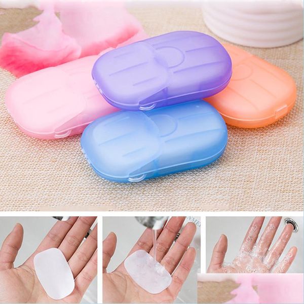 Handmade travel soap set - 20 portable disposable foaming bath bars in paper boxes for washing hands, mini size with scent, available for drop shipping 2022