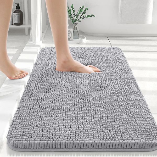 HAPIHAPPY Chenille Bathroom Rug Mat - Ultra Soft, Thick, Absorbent Shaggy Mat with Non-Slip Backing, Machine Washable Plush Bath Rug 250103