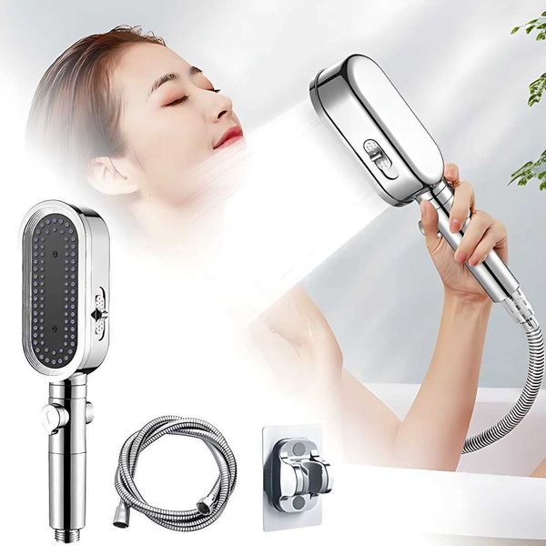 High pressure shower head featuring 3 adjustable modes, water-saving filter, and manual mixer for bathrooms