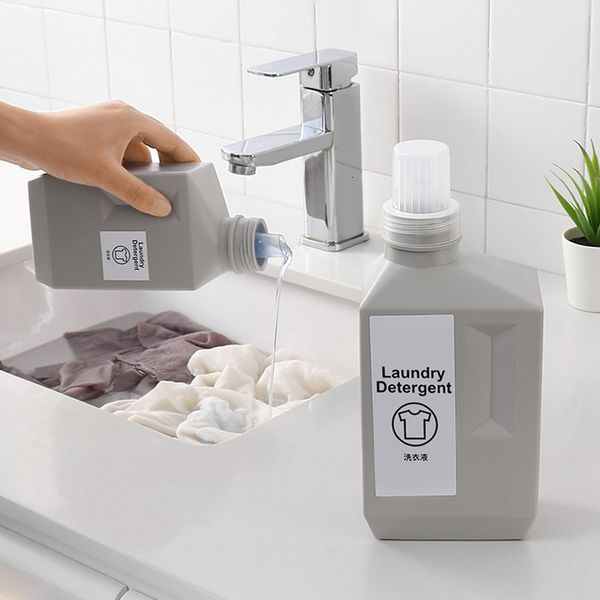 High-capacity refillable liquid soap and detergent bottle for laundry softener storage