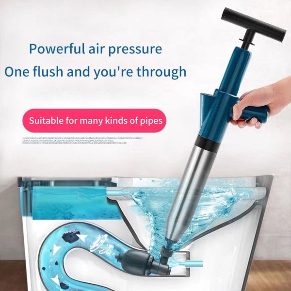 High-pressure drain plunger for unclogging pipes in bathroom sinks, showers, and tubs