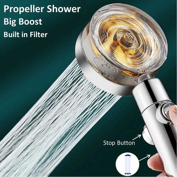 High-pressure rainfall shower head with built-in fan filter for purified water