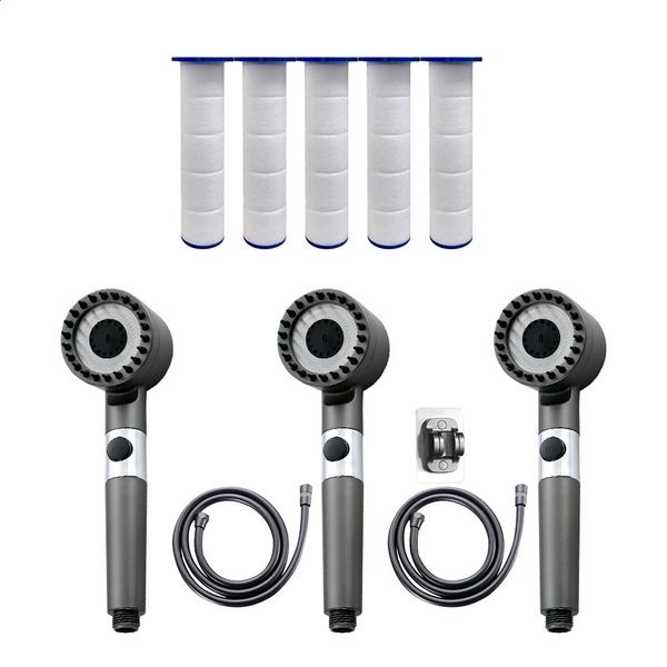 High-pressure showerhead with 4 adjustable spray settings for strong water flow