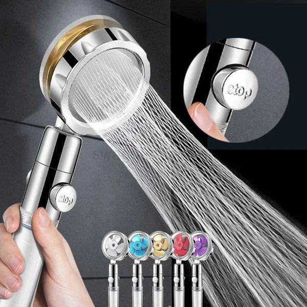 High-pressure water-efficient handheld filtered shower head with pause switch and whirlpool function