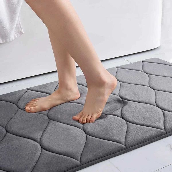 Homaxy Memory Foam Bath Mat - Soft, Non-Slip, Absorbent Shower Rug for Bathroom and Kitchen Floor Decor