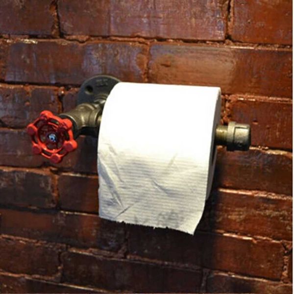 Industrial Pipe Style Toilet Paper Holder for Bathroom and Kitchen Accessories
