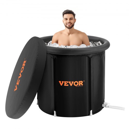 Inflatable ice bath tub for athletes' cold water therapy and plunging