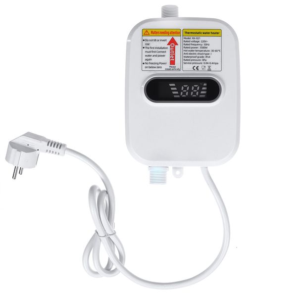 JY-018B Electric Mini Tankless Water Heater for Kitchen Faucet with Stainless Steel Auto-Temperature Control