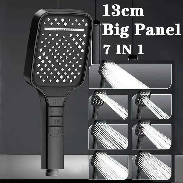 Large adjustable shower head with one-touch stop, high-pressure water-saving design for bathroom mixer nozzles