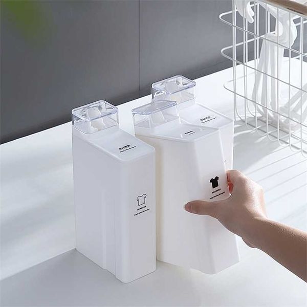 Large refillable plastic dispenser for shampoo and shower products in bathrooms, with detachable storage and high capacity
