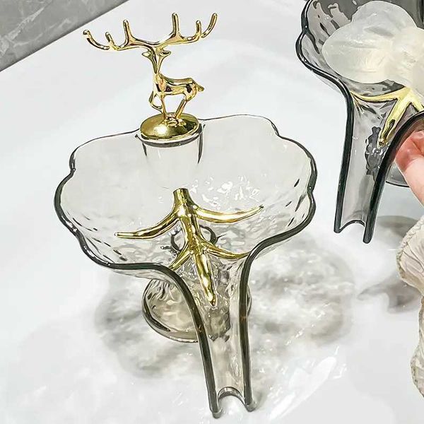 Light deer soap box for bathroom drain shelf, model S2411152