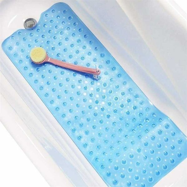 Long non-slip bath mat, 100x40cm, eco-friendly and machine washable, ideal for kids and seniors