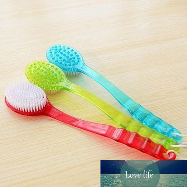 Long-handled plastic back scrubber brush for shower and bath skin massage