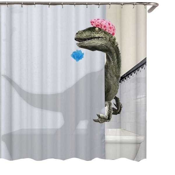 Lovely Bathing Dinosaur Print Shower Curtain Waterproof Bathroom Curtain Shower Accessories Bath Curtain180x180Cm Y200108

Charming waterproof shower curtain featuring dinosaur print, measuring 180x180cm, perfect for bathroom decor