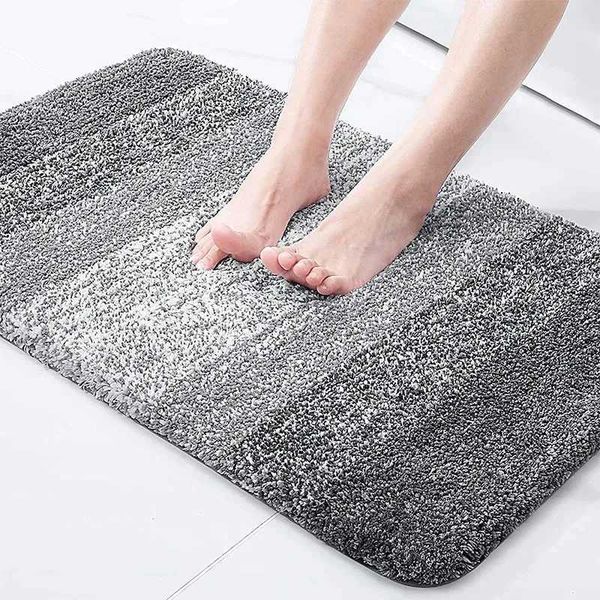 Luxury soft microfiber rugs, extra absorbent and non-slip, perfect for bathrooms, machine washable shaggy mats