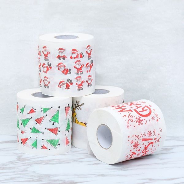 Merry Christmas Toilet Paper Creative Printing Pattern Series Roll Of Papers Fashion Funny Novelty Gift Eco Friendly Portable Free DHL

Rewritten as:
Festive holiday toilet paper with creative printed designs, stylish and humorous novelty gift, eco-conscious and convenient, includes free DHL shipping