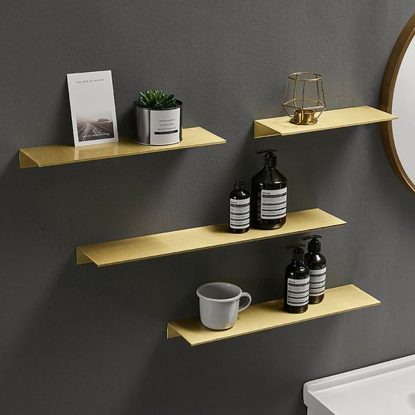 Modern brushed gold, black, and white 30-50cm bathroom shelves for stylish kitchen and home storage