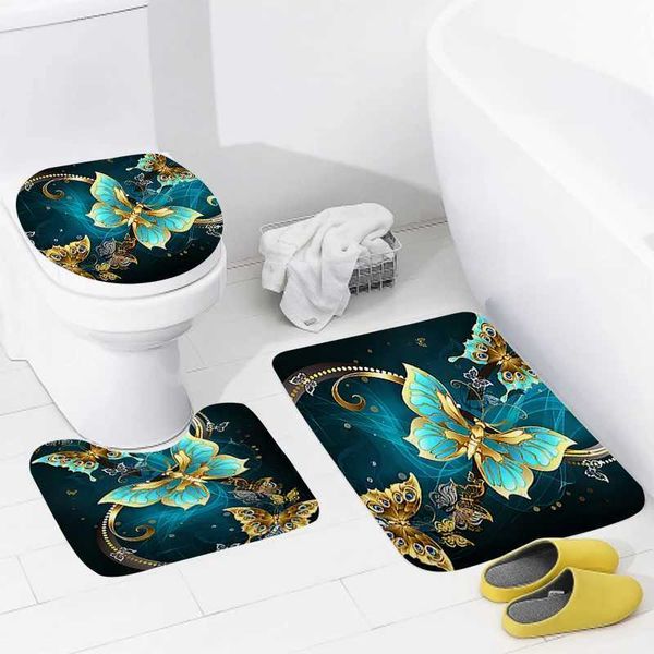 Modern Nordic-style bathroom foot mat, anti-slip bathtub rug for contemporary toilet accessories