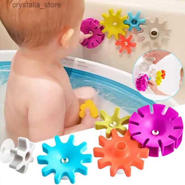 Montessori-inspired bath suction cup spinning waterwheel toys for infants 0-12 months old