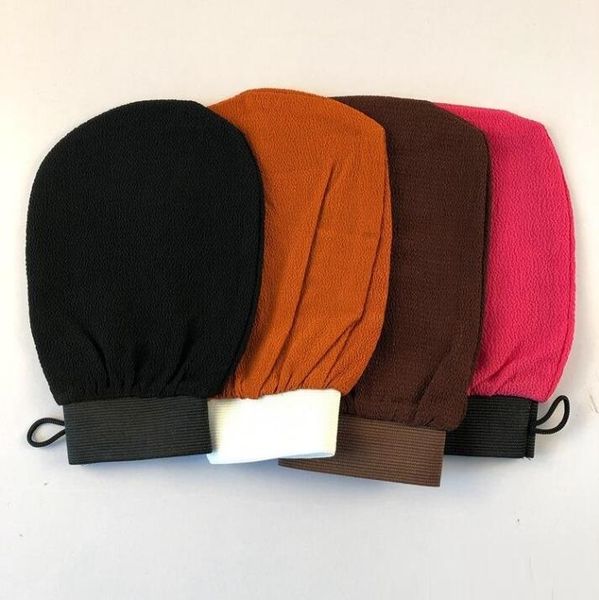Moroccan Hammam exfoliating gloves for tan removal, coarse texture scrub mitts (Normal)
