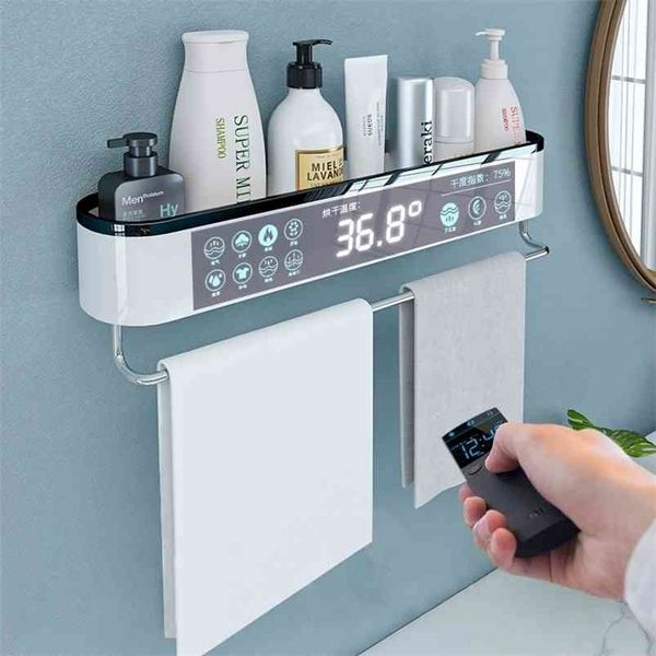 Mounted bathroom shelf for shampoo and cosmetic storage, towel holder for bath and kitchen use