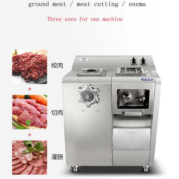 Multi-functional kitchen meat grinder with removable blades for slicing and cutting