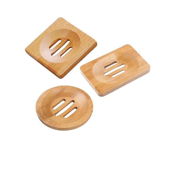 Natural bamboo soap dish for shower and bathroom storage