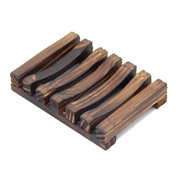 Natural bamboo soap dish tray for shower or sink, measuring 11.5x8x2.2cm
