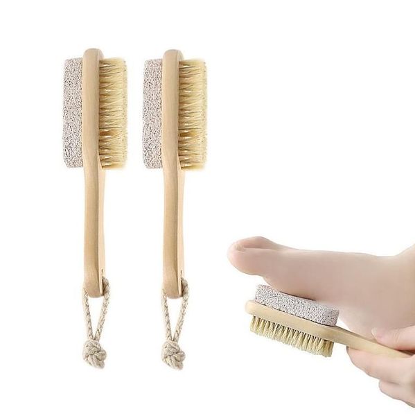 Natural double-sided body and foot scrubber with pumice stone for spa exfoliation
