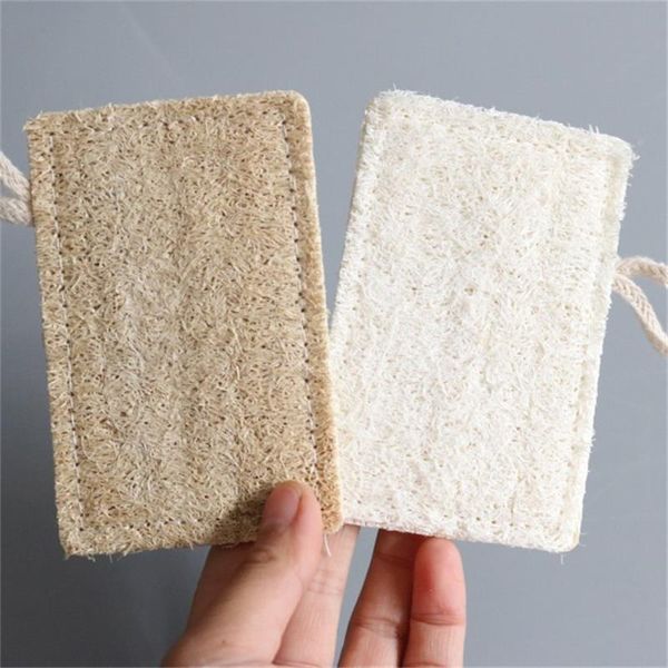 Natural loofah scrub pads for effortless dish and pot cleaning in kitchen and bathroom