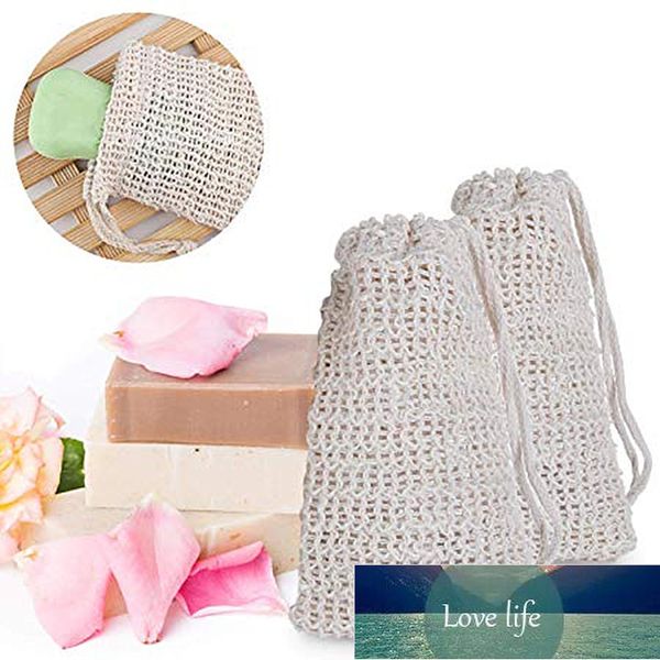 Natural sisal soap pouch for exfoliating, saving soap scraps, and creating foam during shower or bath