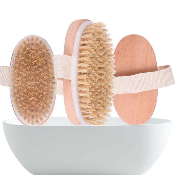 Natural wood bath brush with soft bristles for dry skin, handle-free spa body brush set of 120 pieces