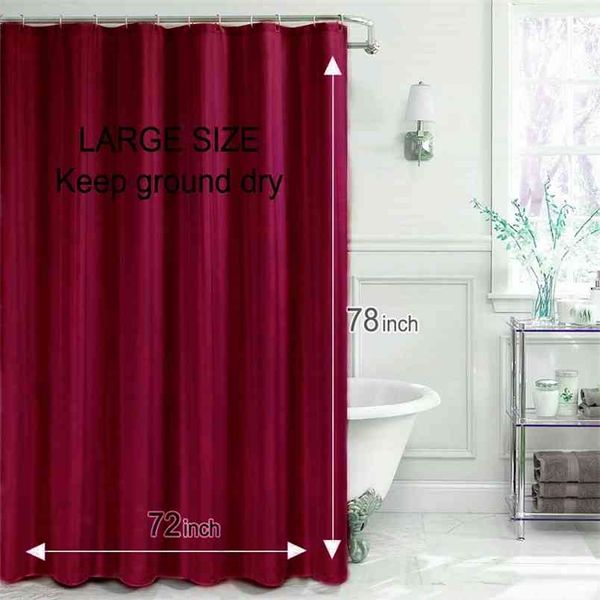 NEOMI's eco-friendly wine red polyester shower curtain, waterproof and sized 180x200cm, perfect for Christmas bathroom decor