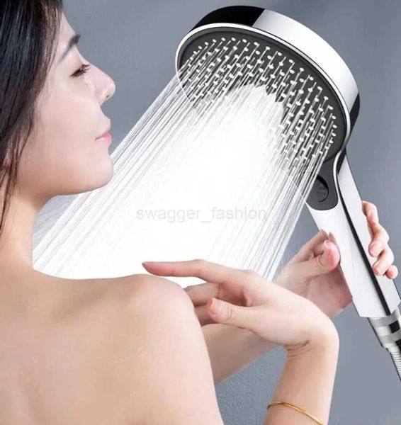 New 13.5CM 3-mode shower mixer with high pressure water saving panel and flexible hose for bathroom