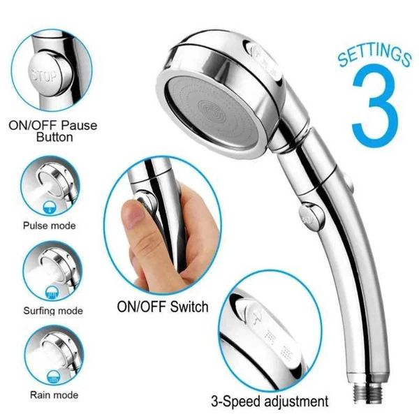 New 3-mode adjustable high-pressure rain shower faucet with water-saving luxury design for hotel bathrooms