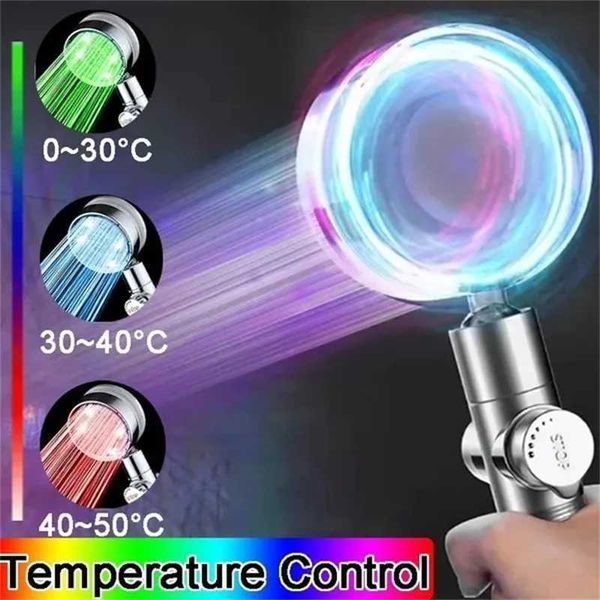 New 7-color LED shower with automatic temperature display and water-saving filter for high-pressure use