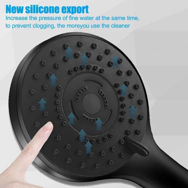 New Arrival EHEH Black Bath Shower with 7 Adjustable Modes for High-Pressure Water Saving Handheld Shower Accessory Z241030