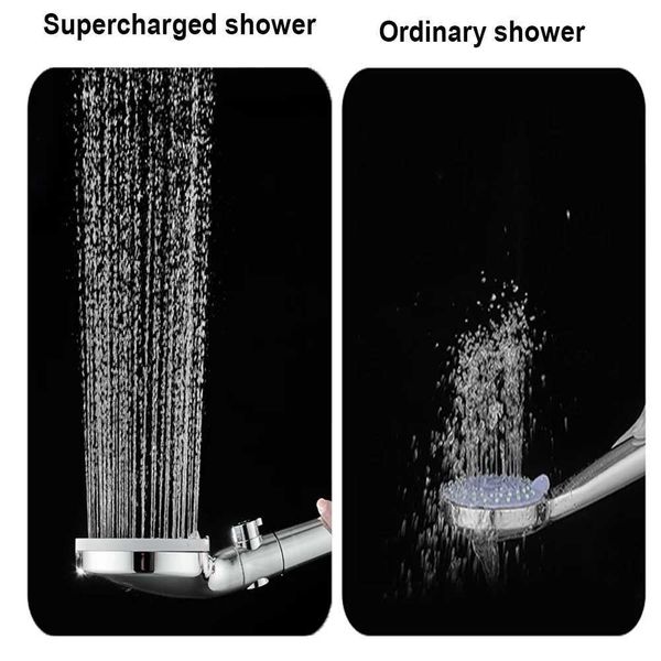 New handheld shower with big panel, high pressure, water-saving, anion stone, and 5 adjustable spa modes for bath accessories