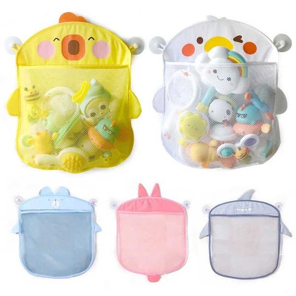 New mesh bathroom bag with cute animal designs for storing kids' bath toys and sand play items