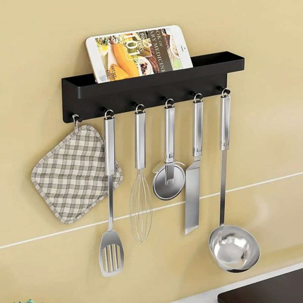 No-drill door rack for kitchen and bathroom storage, ideal for small items and keychains