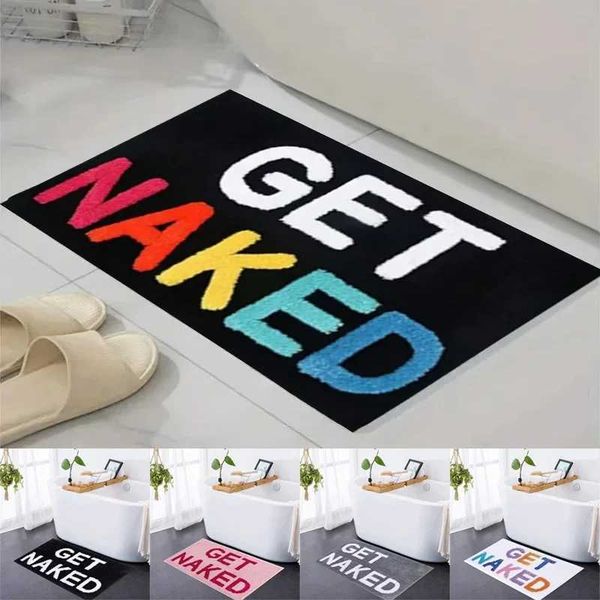 Non-slip bath mat for shower, cute tufted black and white bathroom rug for apartment decor