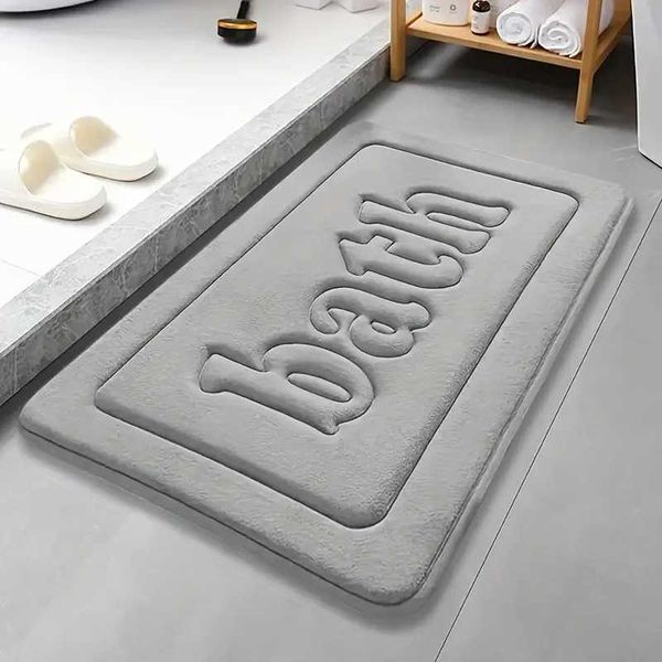 Non-slip bathroom floor mat, soft and absorbent, 1.2cm thick flannel fabric for home decor Y250210